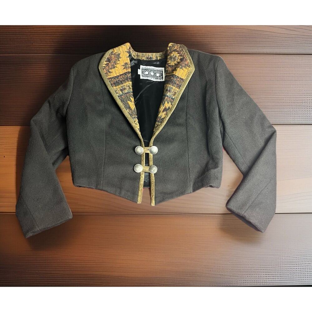 Native Components wool & Leather, jacket. Women’s Sz-(M) handmade in America